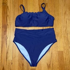 Navy Blue Two Piece Swim